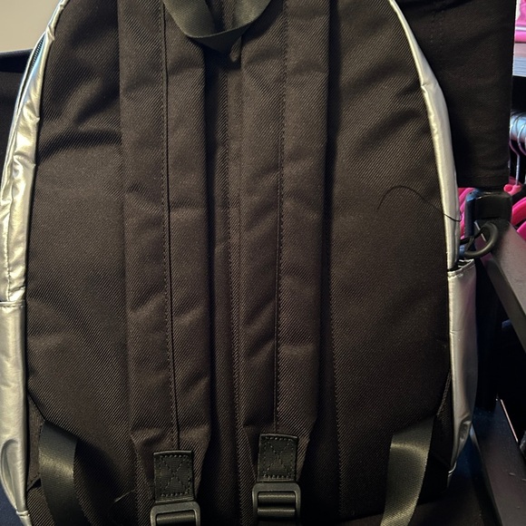 Youth Foria Silver Reflective Backpack with black Accents.  Includes 3 YF Blushe - Picture 3 of 4